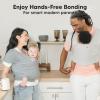 imageKeaBabies Baby Wrap Carrier  All in 1 Original Baby Carrier Newborn to Toddler Sling Easy to Wear Hands Free Bonding Lightweight Breathable Infant Wraps LeafyRhino Gray
