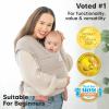 imageKeaBabies Baby Wrap Carrier  All in 1 Original Baby Carrier Newborn to Toddler Sling Easy to Wear Hands Free Bonding Lightweight Breathable Infant Wraps LeafyStone Gray