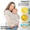 imageKeaBabies Baby Wrap Carrier  All in 1 Original Baby Carrier Newborn to Toddler Sling Easy to Wear Hands Free Bonding Lightweight Breathable Infant Wraps LeafyRhino Gray