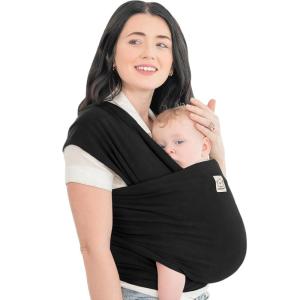 imageKeaBabies Baby Wrap Carrier  All in 1 Original Baby Carrier Newborn to Toddler Sling Easy to Wear Hands Free Bonding Lightweight Breathable Infant Wraps LeafyTrendy Black