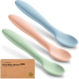 imageKeaBabies Silicone Baby Spoons Self Feeding 612 months  3Pack Baby Weaning Eating Utensils Toddler First Food Training Spoon Infant Kids Feeding Supplies Essential Set Dishwashersafe SageMellow