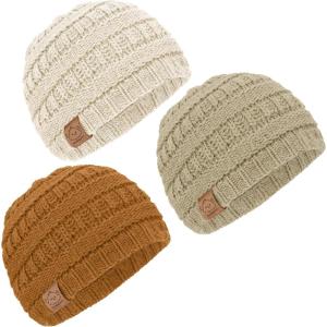 imageKeaBabies 3Pack Baby Beanies for Boys Girls  Stretchy Knit Baby Hats Cute NewbornLatte
