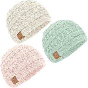 imageKeaBabies 3Pack Baby Beanies for Boys Girls  Stretchy Knit Baby Hats Cute NewbornMacaron