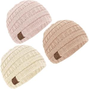 imageKeaBabies 3Pack Baby Beanies for Boys Girls  Stretchy Knit Baby Hats Cute NewbornPale