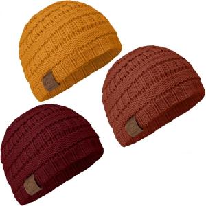imageKeaBabies 3Pack Baby Beanies for Boys Girls  Stretchy Knit Baby Hats Cute NewbornTerracotta